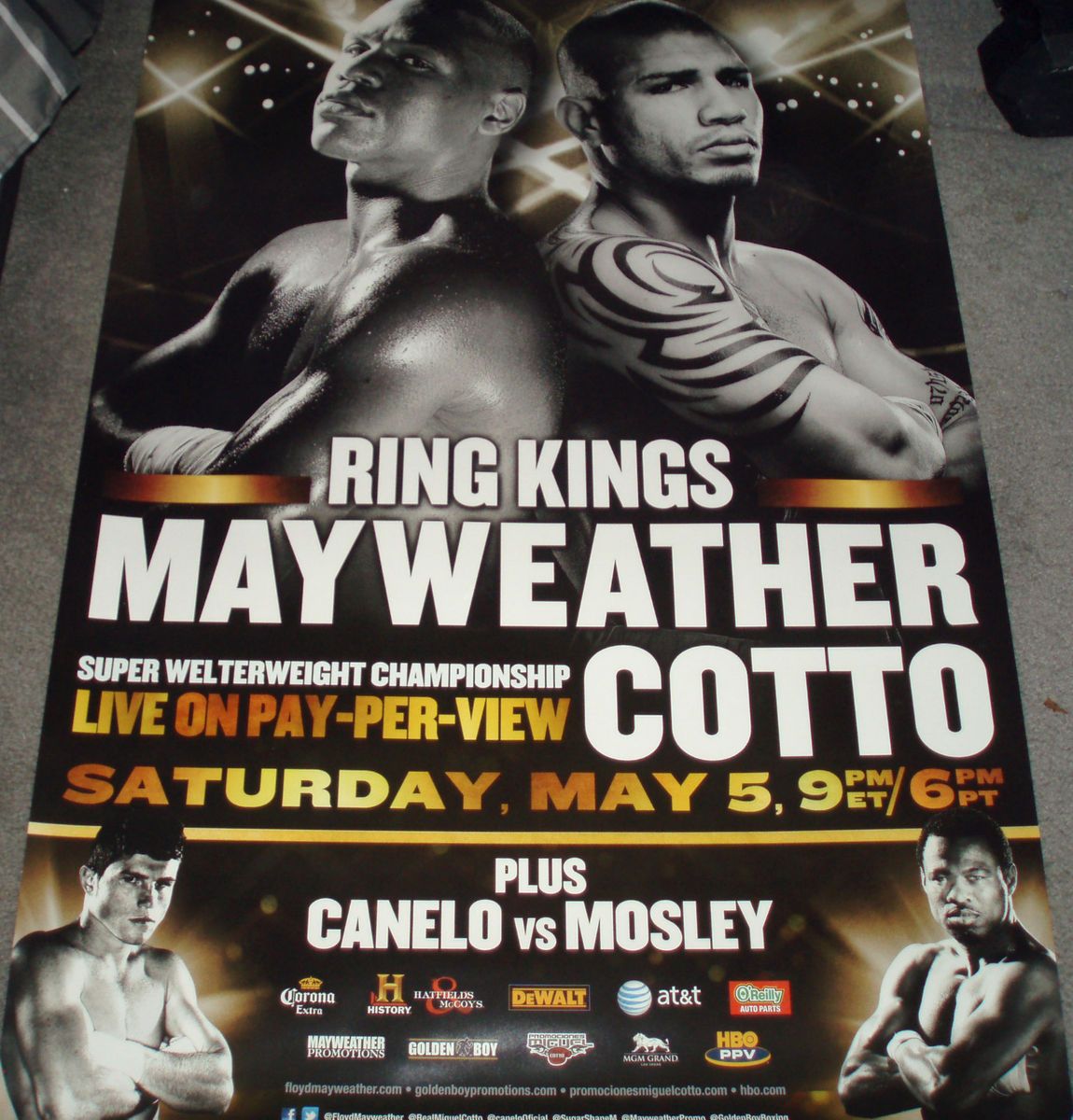 New Floyd MAYWEATHER vs Miguel Cotto Boxing Poster 40x 27