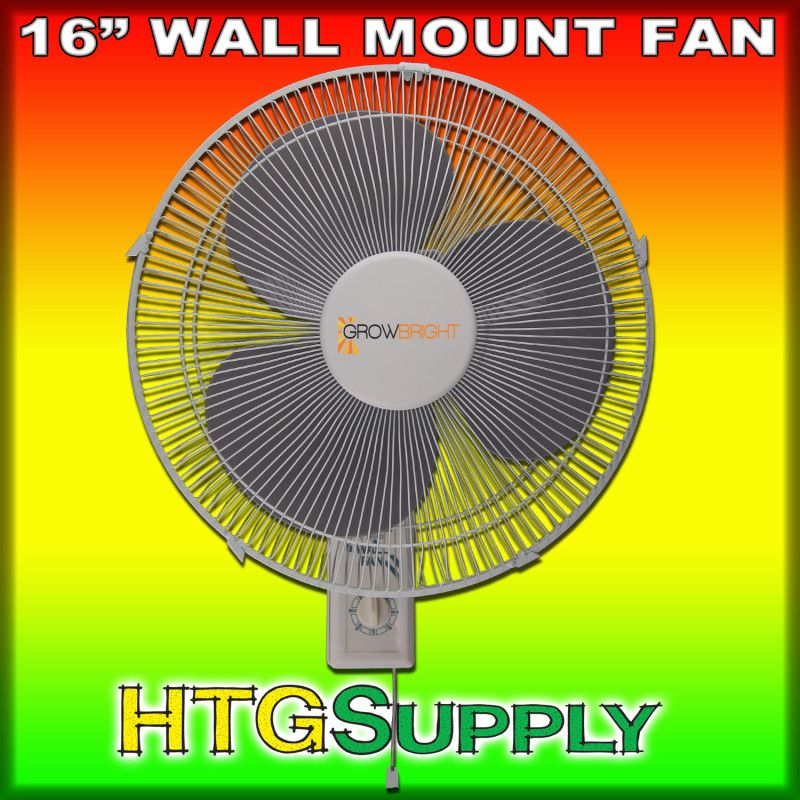 16 inch Wall Mount Oscillating Grow Fan 3 Speed Quiet