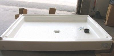  4834 2 Shower Floor Receptor Left Hand Drain 48 x 34 White