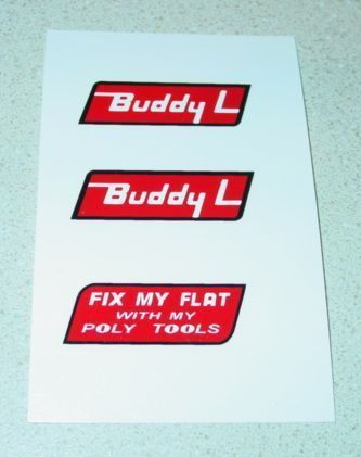 Buddy L Fix My Flat Wrecker Tow Truck Decal Set BL 089