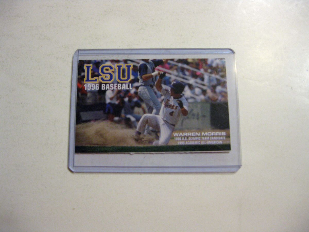 1996 NCAA LSU BASEBALL SCHEDULE F C WARREN MORRIS COLLEGE WORLD SERIES