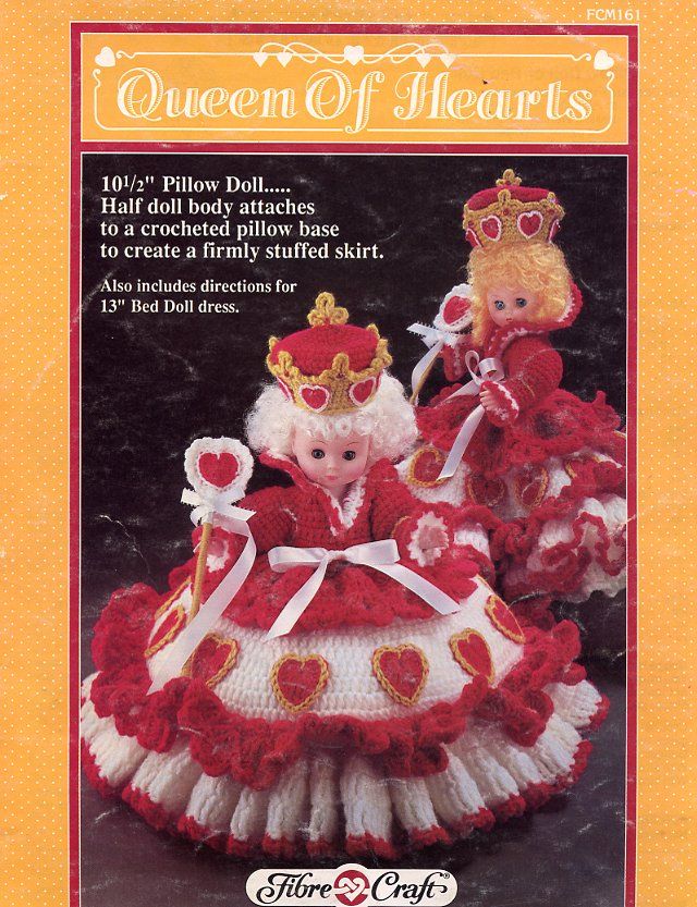  Pillow Bed Doll Dress Fibre Craft Crochet Pattern Leaflet