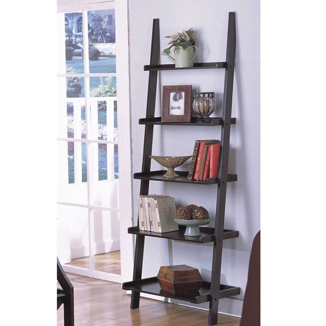  Antique Black Ladder Shelf   5 tier Ladder Shelf in Antique Black Fini