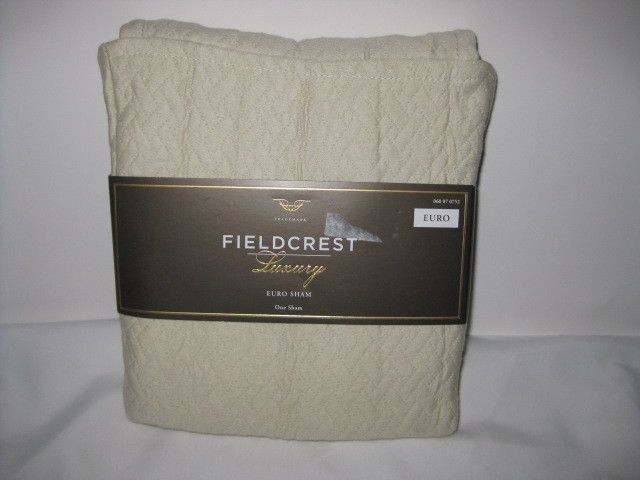 New Fieldcrest Luxury Matelasse Tan Euro European Pillow Sham Egyptian