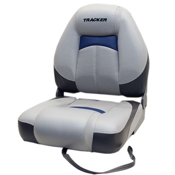 Tracker Gray Charcoal Blue Folding Boat Fishing Seat