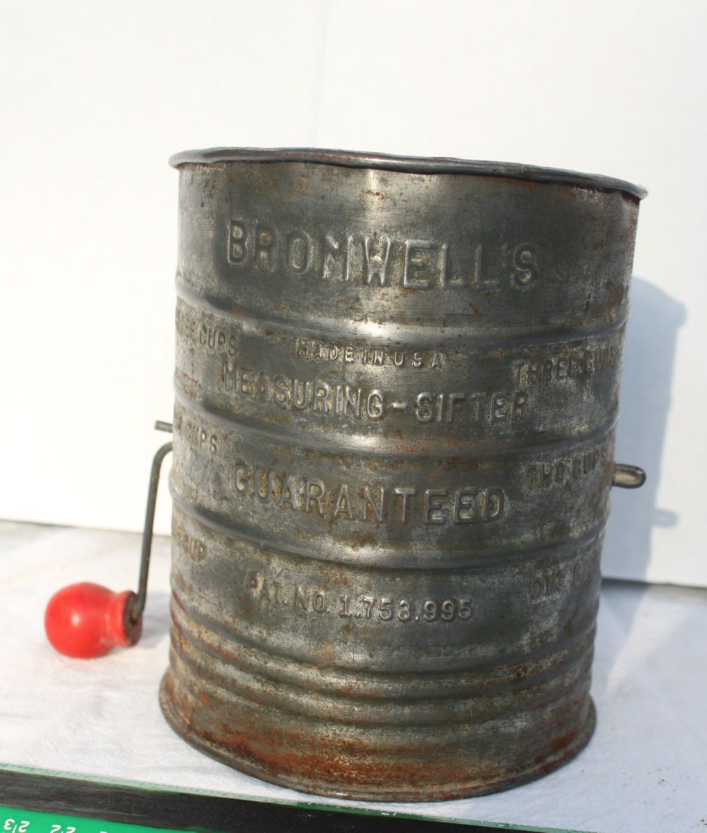 Vintage Bromwells 3 Cup Flour Measuring Sifter Made in USA Pat