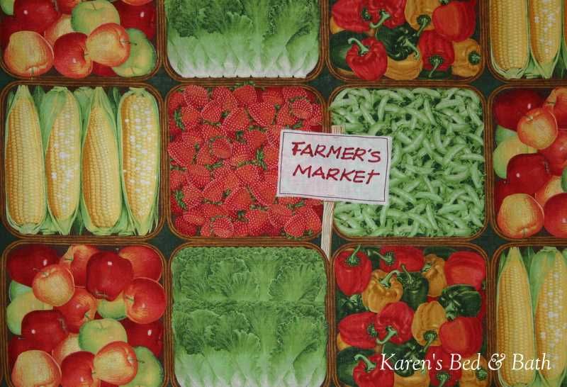 Farmers Market Strawberry Corn Apples Peppers Valance