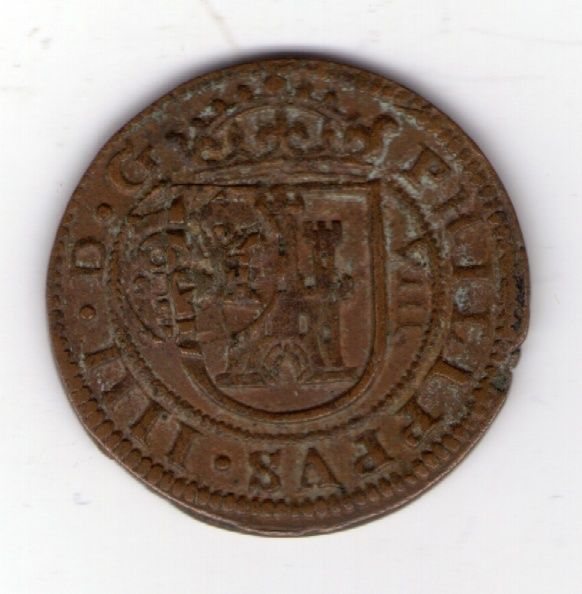 Spain España 12 maravedis 1641 Over 1608 Felipe IV