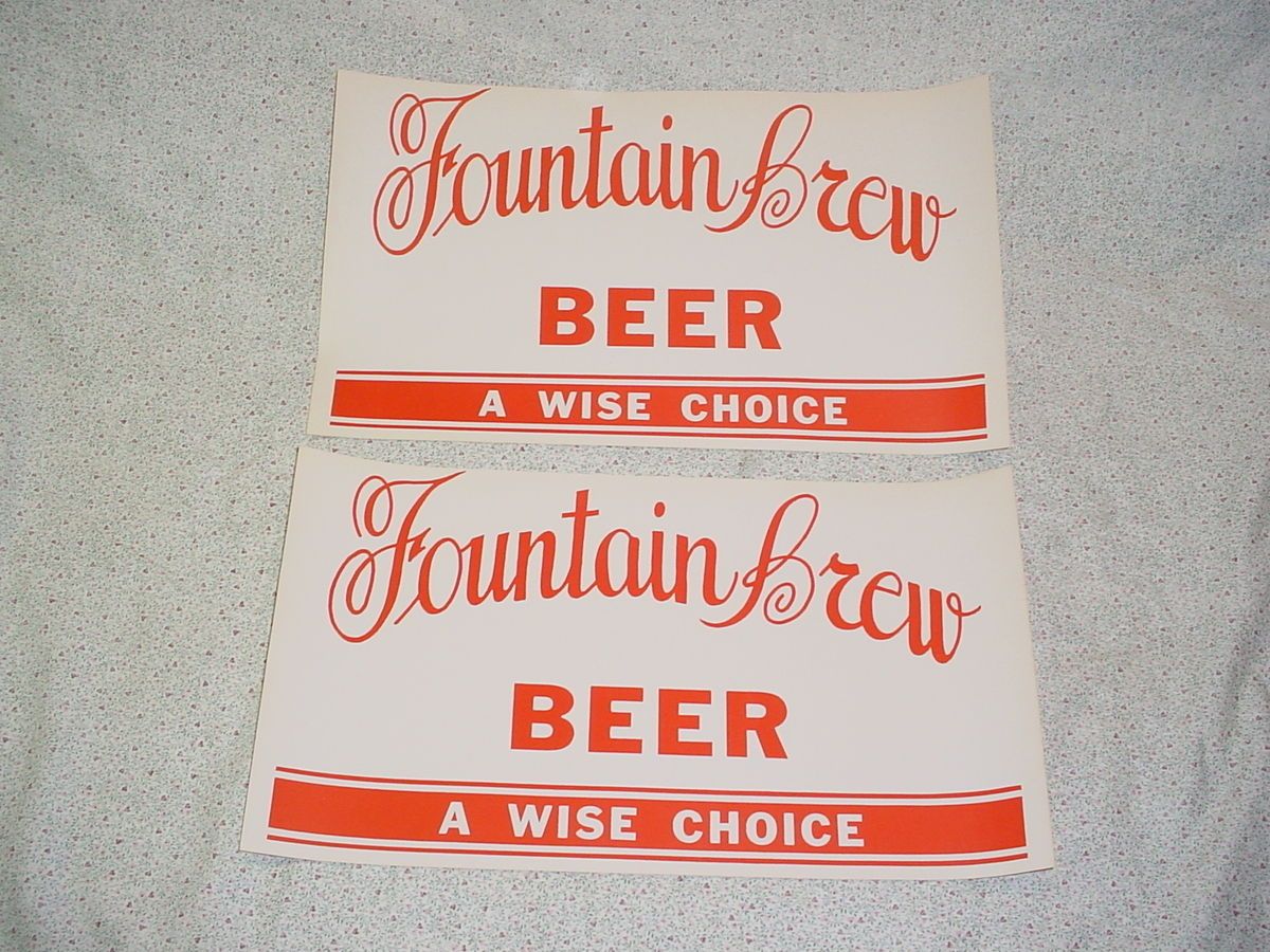 Fountain City Beer Signs Vintage Wi Wis Wisconsin