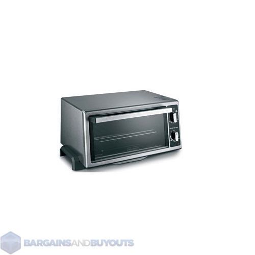 DeLonghi EO420 4 Slice Toaster Oven in Brushed Stainless Steel Finish