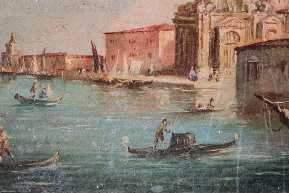 Circle of Francesco Guardi 18 Century Italian Oil on Board Painting of