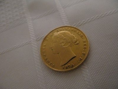 1870 22ct Gold Sydney Mint Australian One Sovereign Coin 7 9g No