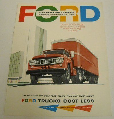 Ford 1958 F700 F750 F800 F900 Heavy Duty Truck Brochure