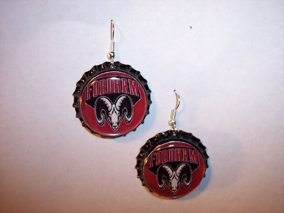  Fordham Rams Bottle Cap Earrings