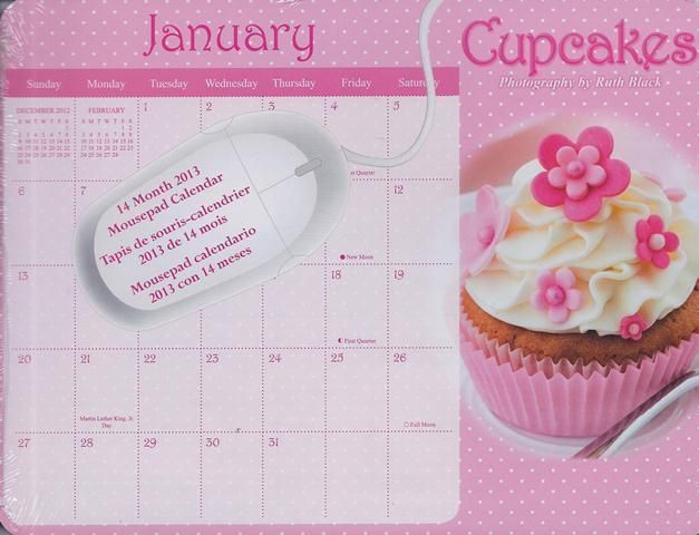 Studio 18 2013 Mousepad Paper Calendar 14 Month Cupcakes New in