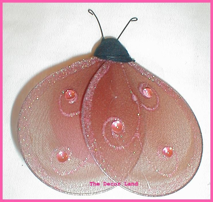 Brown Pink Ladybug Wall Hanging Bugs Nursery Decor