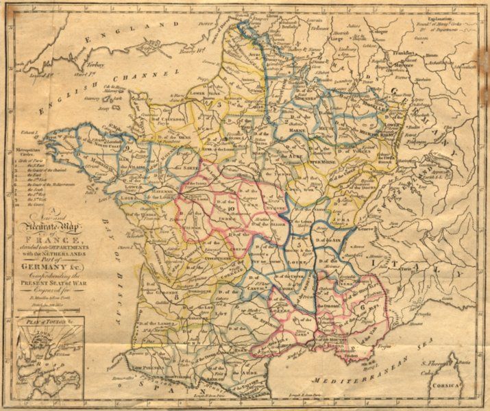 France Departements Toulon Inset Aitchison 1798 Map