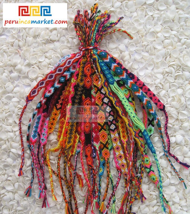 20 Peruvian Woven Wool Friendship Bracelets Andean Bracelets from