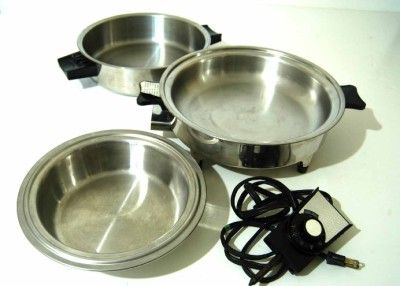 Lustre Craft Electric Skillet Fry Pan EXTRAS Waterless