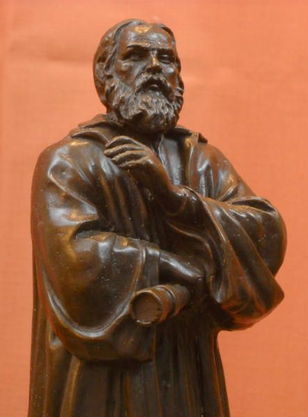 Galileo Galilei Portrait Bronze Statuette Sculpture at The Uffizi