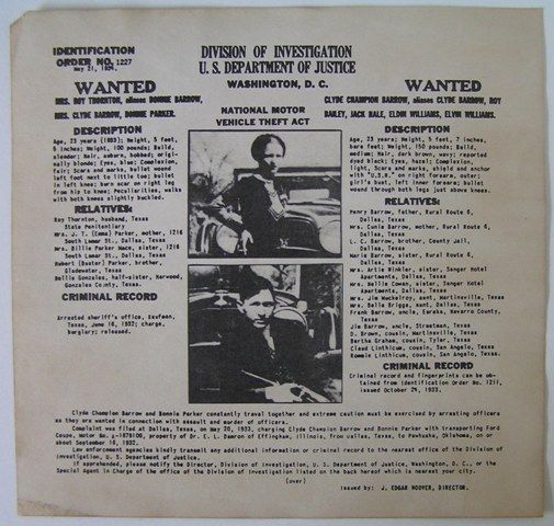 Bonnie Clyde Guranteed  Original 1934 Wanted FBI Poster