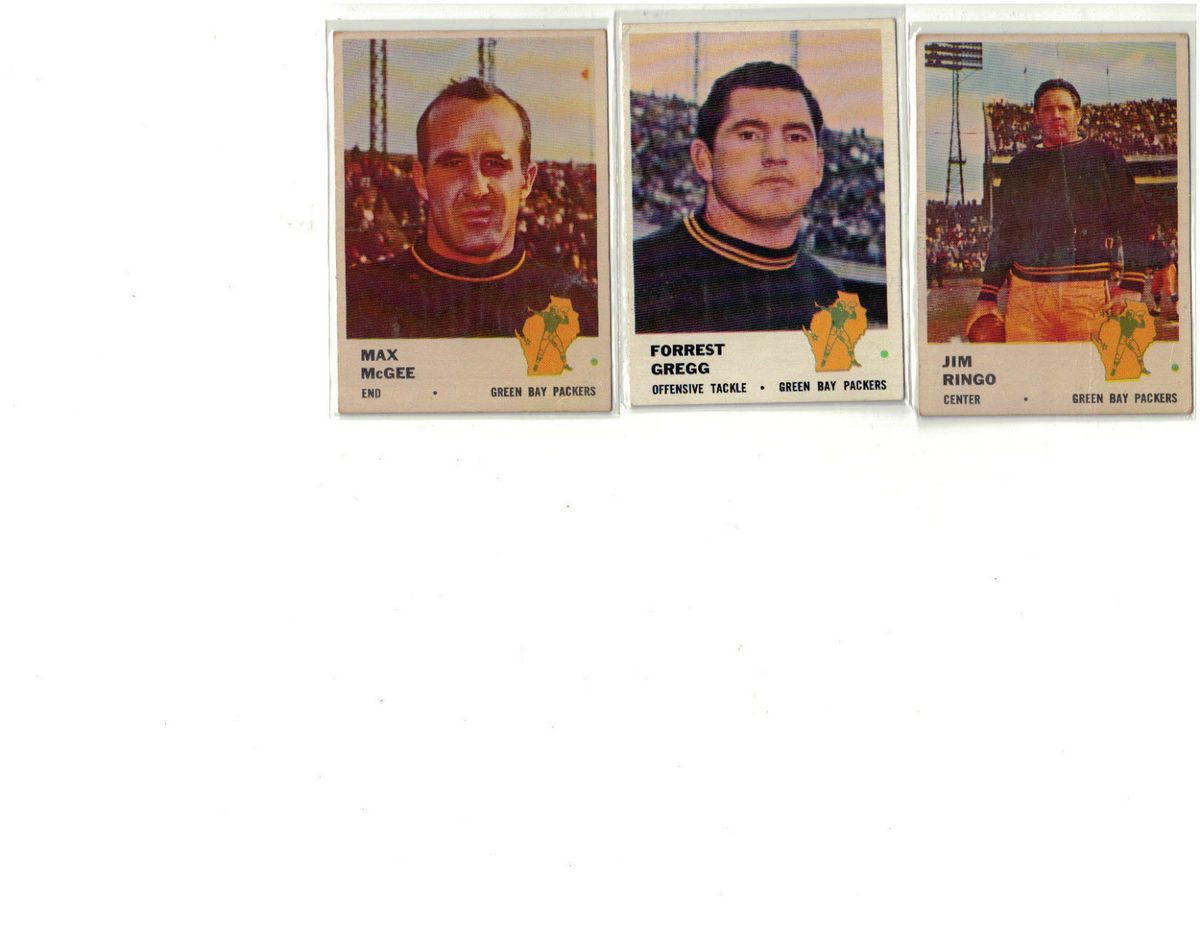  Packers 1961 Fleer Lot of 3 Max McGee Forrest Gregg Jim Ringo