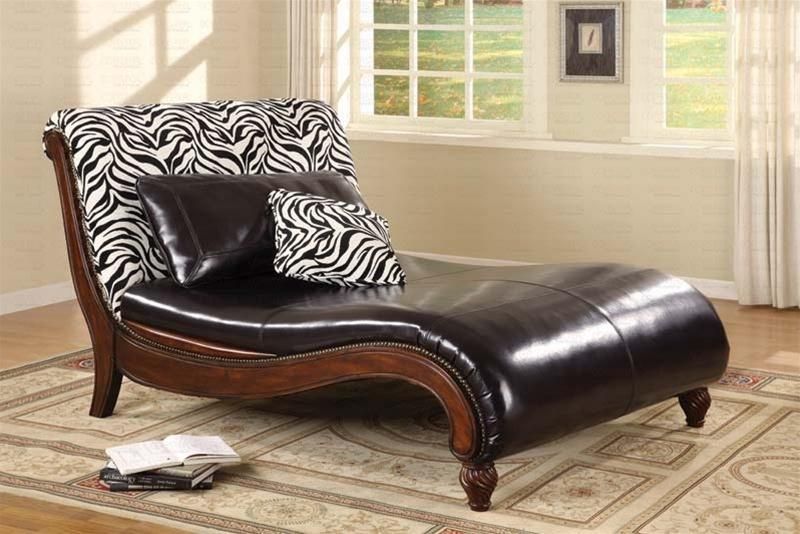 Zebra Cherry Chaise Lounge Chair Reclining Furniture