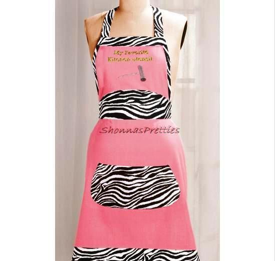  Favorite Kitchen Utensil Corkscrew Hot Pink Black Zebra Kitchen Apron