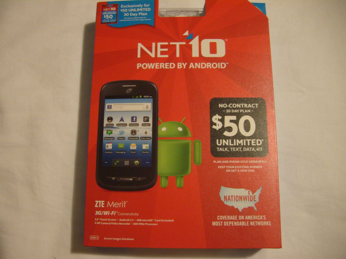 ZTE Merit Black Net10 Smartphone Brand New Free Priority SHIP with Bin