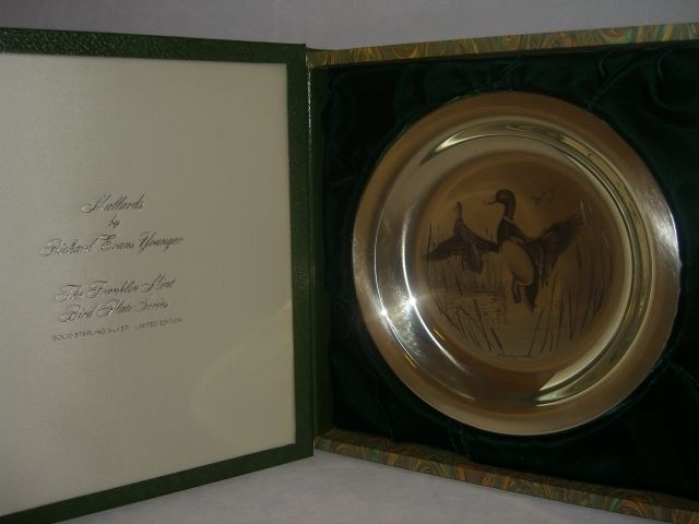 Franklin Mint Solid Sterling Silver Plate Mallards J 91