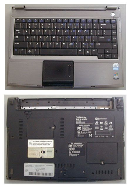  Gateway MT3418 W340UA AMD Turion 64 2GHz Laptop Bottom Half for Parts