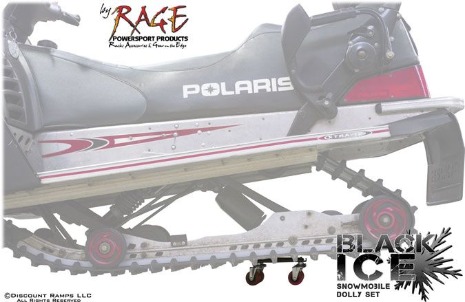  ICE 3 PC DELUXE SNOWMOBILE SHOP DOLLIES + CASTER DOLLY STRAPS SNO 1503