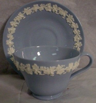 WEDGWOOD QUEENSWARE Cream on Lavender plain Cup & Saucer Set