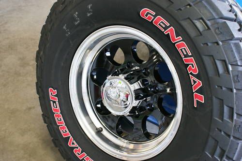  Alloy 171 Black General Grabber 285/75 Red Letter Tire 33 Wheels Rims