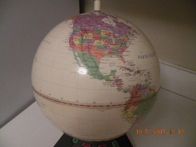 GeoSafari World Globe Model 6490 Explora Toy Works Battery Operated