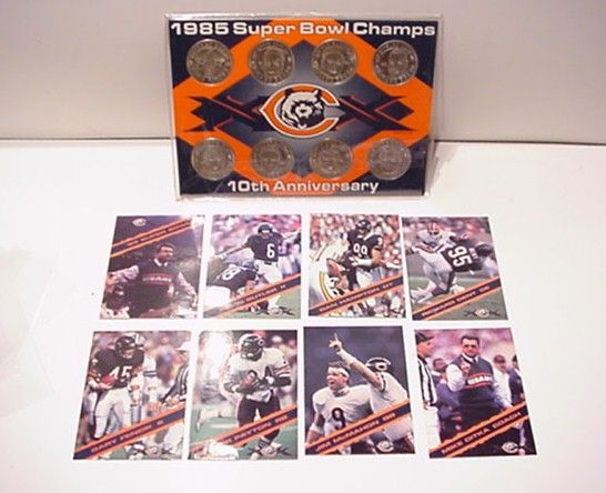 Chicago Bears 1985 Super Bowl Champions Coin Card Set