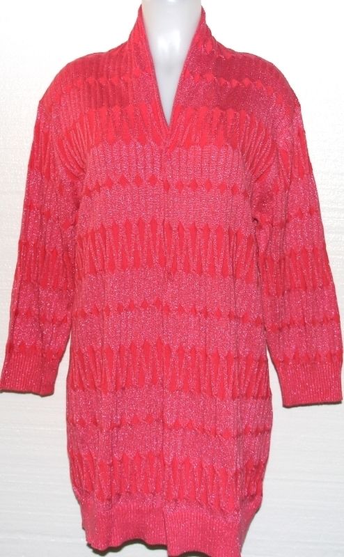 New George Simonton Long Cable Cardigan w Metallic Detail Regular