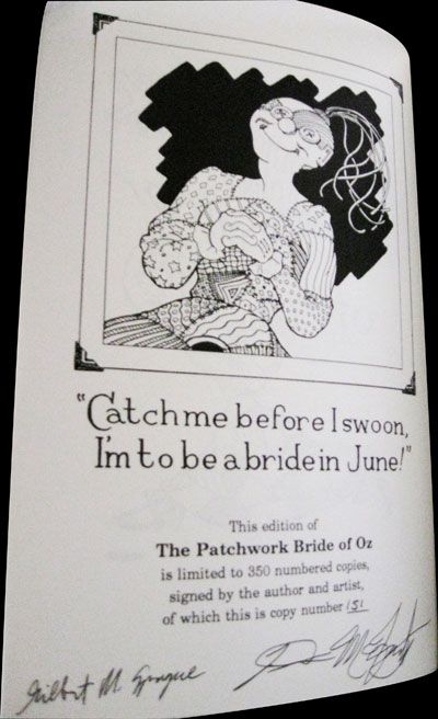 Gilbert M Sprague The Patchwork Bride of oz Signed Limited Edition