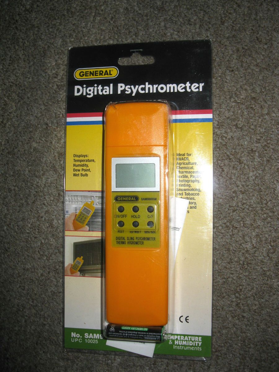 General SAM990DW Digital Psychrometer Brand New