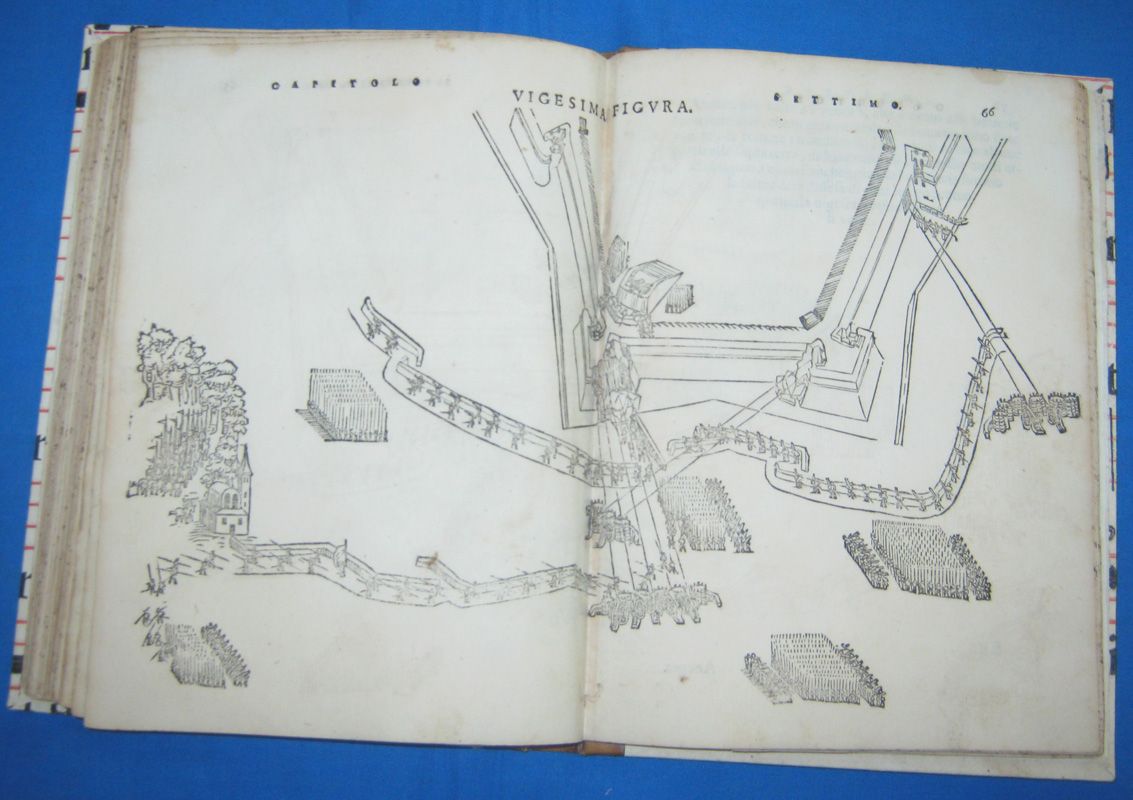 1567 Girolamo Cattaneo Libro Nuouo Di Fortificare Forts Woodcuts