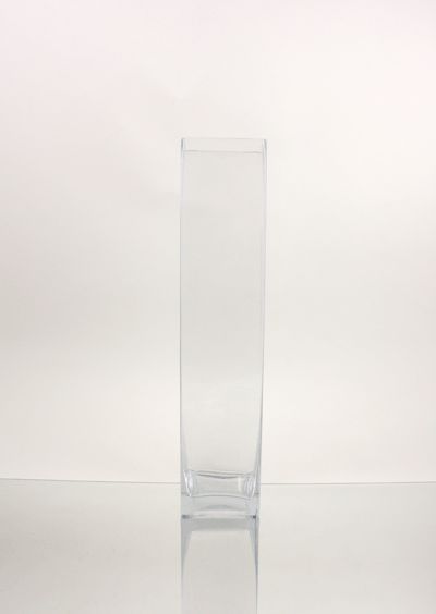 x18H Square Block Clear Glass Vases Wholesale Vase