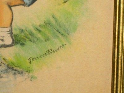 Beautiful Germaine Bouret Colored Print Signed Lower Right ca.1930s