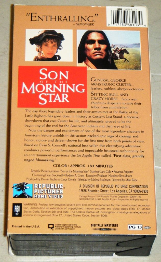  MORNING STAR VHS, Republic 1991   Gary Cole & Rosanna Arquette ~ OOP