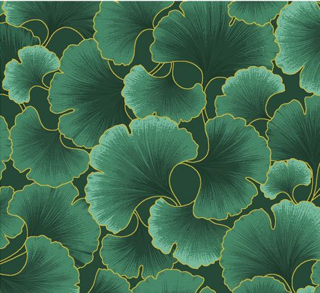 Yard Teal Ginkgo Tonals Kona Bay Cotton Fabric Empr 17