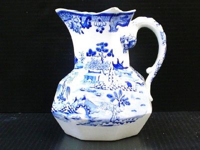  Ironstone Pitcher Willow Pattern Original ID from Godden Book