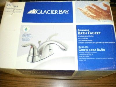 Glacier Bay 247368 Builders Bath Faucet 4 Centerset in Brushed Nickel