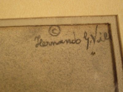 VIDEO** ANTIQUE HERNANDO GONZALO VILLA 1881 1952 ORIGINAL GRAPHITE