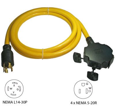 30A 10ft L14 30P Generator Extension Cord 20610 010