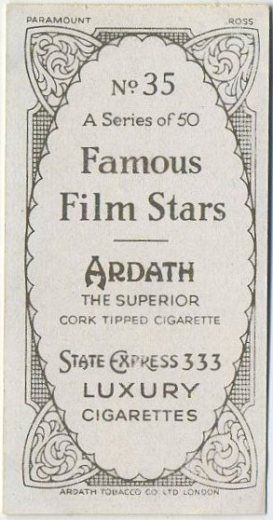 George Raft 1934 Ardath Famous Film Stars Tobacco Card 35 Movie Star