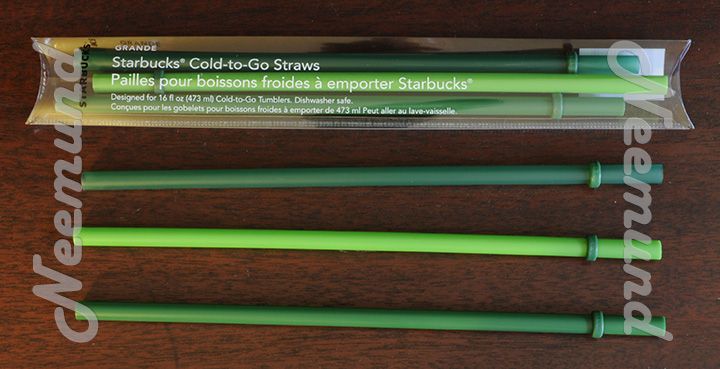 Starbucks Grande 16oz Reusable Green Straws 3 Pack for Cold to Go